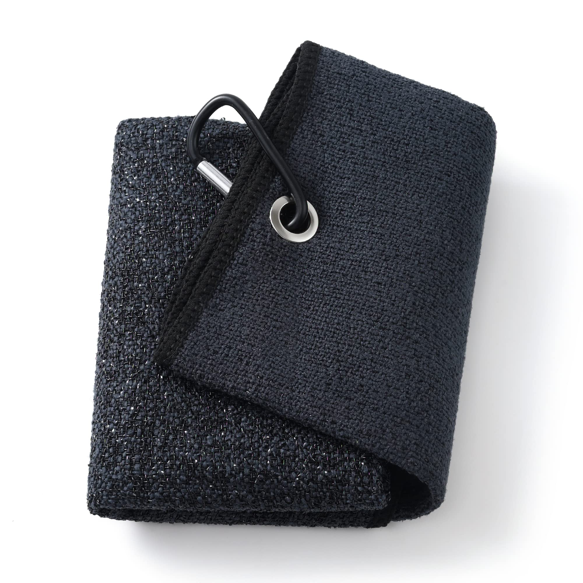 Mile High Life | Tri-fold Microfiber Golf Towel | Innovative Dual Side Design w/Dirt Scrub Side and Soft Cleaning Side | Light Weight | Excellent Water Absorbance | Please Watch Video (Black)