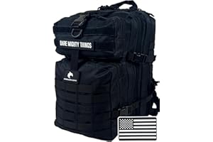 AMERICANPHOENIX 45L Elite Tactical Backpack | 3X Stronger Work & Military Backpack | Water Resistant and Heavy Duty | 3 Day MOLLE Bug Out Bag (Carbon Black)