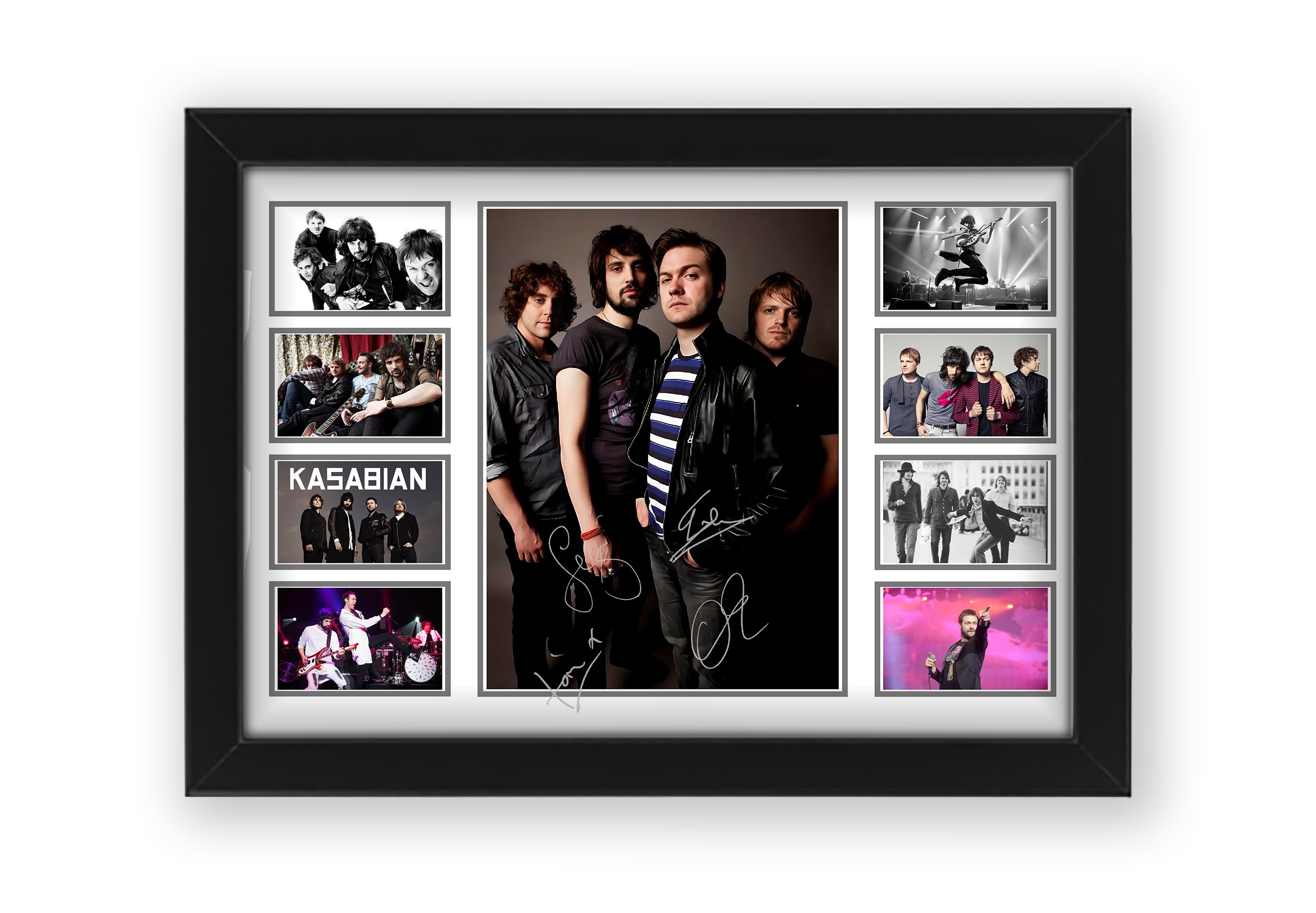 Kasabian Signed Poster Print - Limited Edition Autograph Fan Gift – Collectible Memorabilia Merchandise (Framed A3 (30x40cm))