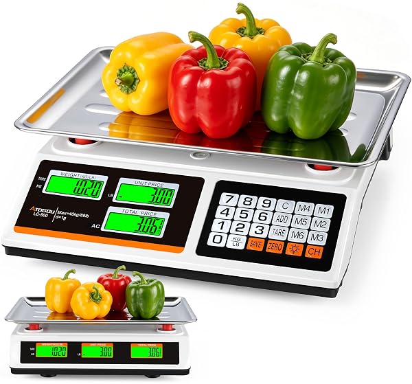 ATOGOU 1G RESOLUTION PRICE COMPUTING SCALE WITH DUAL-SIDED...