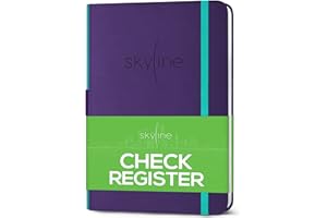 Skyline Check Register – Accounting Ledger Log Book for Income & Expenses – Transaction Checkbook for Small Business – Checki
