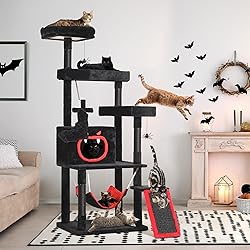 YITAHOME Gothic Cat Tree with Coffin Bed, 63" Tall