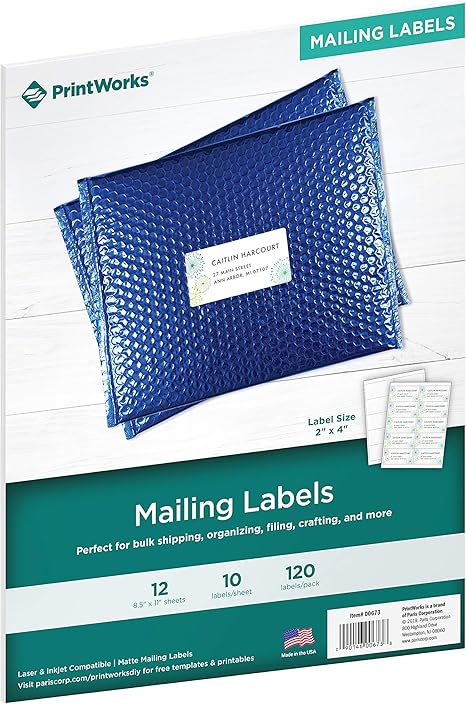 mailing label size