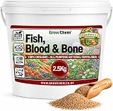 Grow Chem Fish Blood Bone Fertiliser 2.5kg Bucket Organic Plant Food
