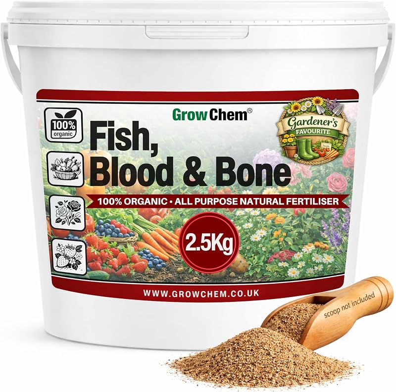 Grow Chem Fish Blood Bone Fertiliser 2.5kg Bucket Organic Plant Food