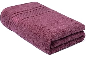 Melissa Linen, Bath Sheet, 100% Turkish Cotton Towel for Bathroom, Absorbent, Quick Dry, Durable and Soft Shower Towel, 35 in x 60 in Large, Spa and Hotel Quality, Plum Purple