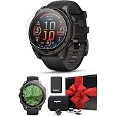 Garmin Fenix 8 (Carbon Gray, 47mm) AMOLED Sapphire GPS Watch Gift Box | 24/7 Health &amp; Wellness, Built-In LED Flashlight, Speaker &amp; Mic | Includes PlayBetter Charger, Screens, Adapter &amp; Case