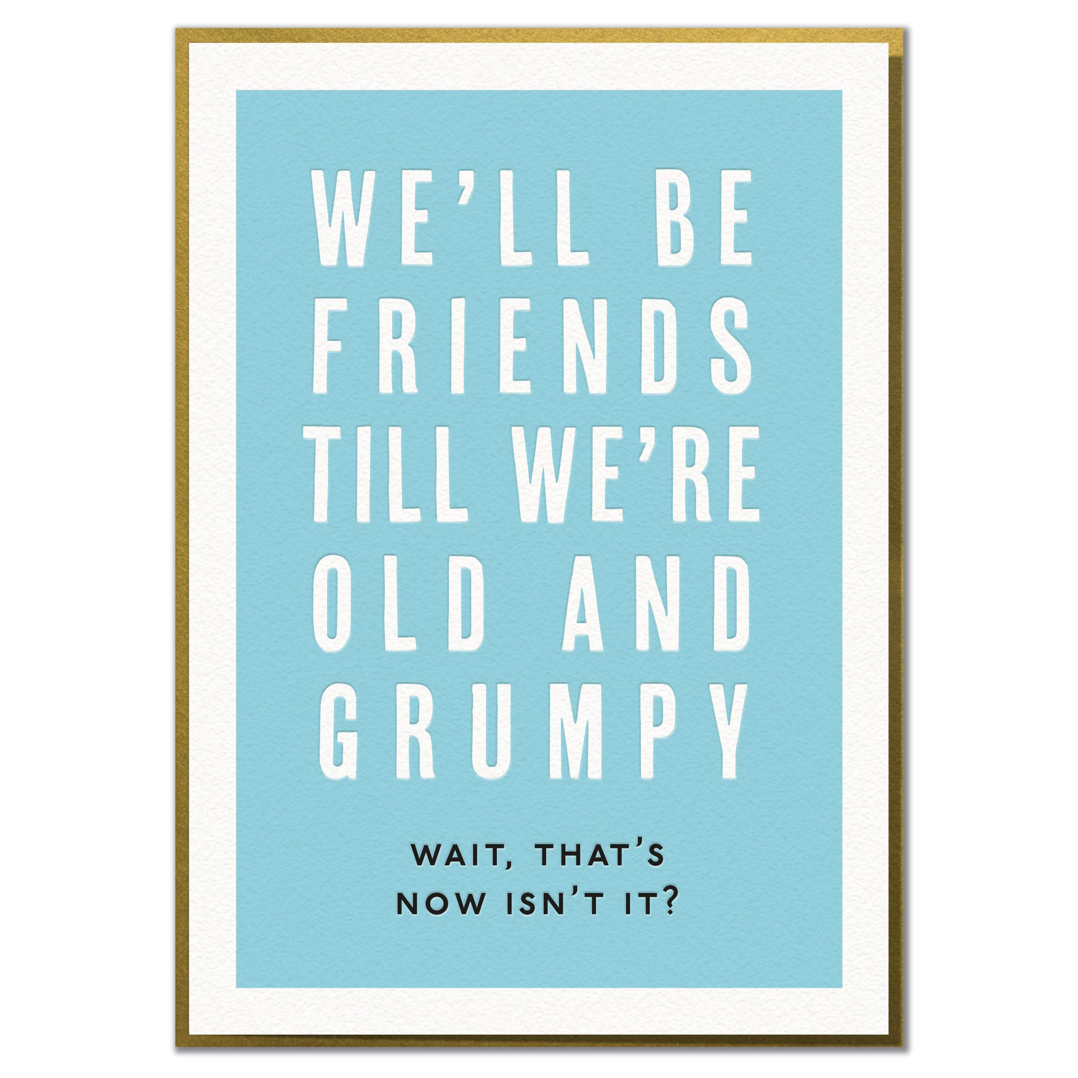 We'll Be Friends Till We're Old and Grumpy. Wait, That's Now Isn't It? Funny Friend Birthday Card