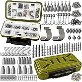 Vipfish Fishing Accessories Kit, 264/423PCS Fishing Tackle Box with Hooks, Weights, Sinkers for Bass Trout, Gifts for Men,Kids