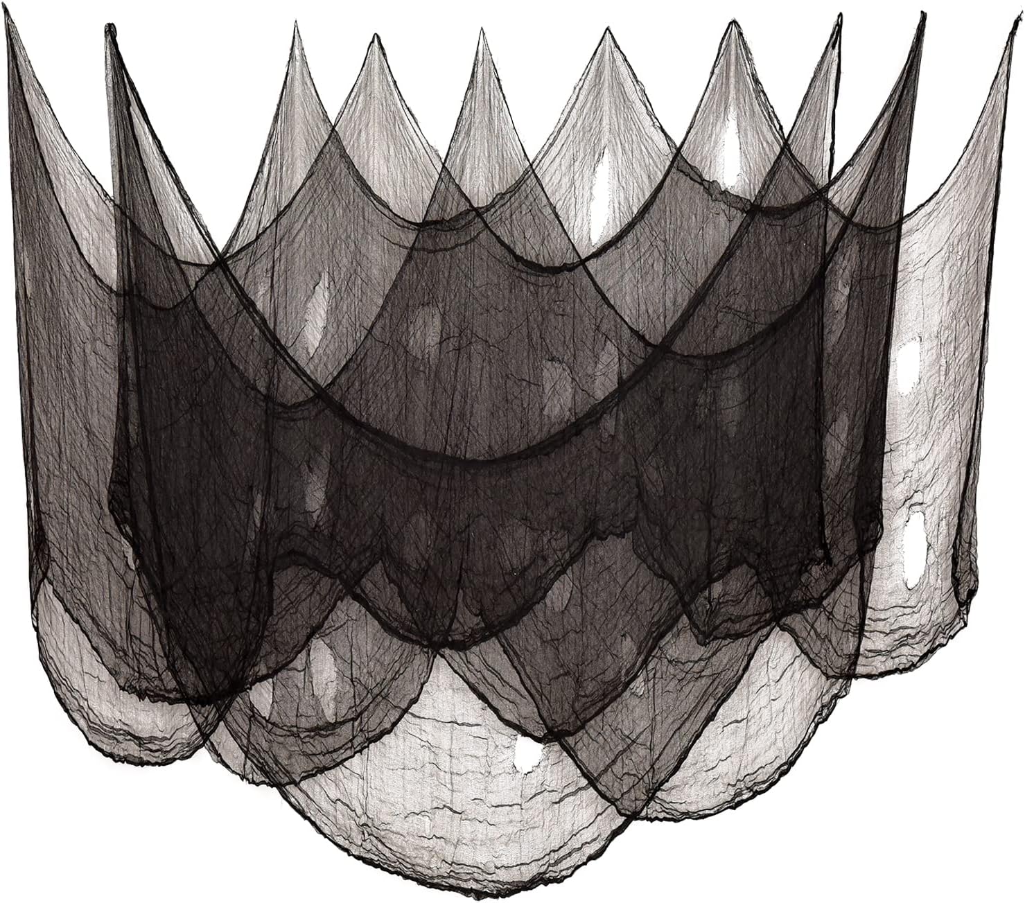 Tapestries - DealKits Halloween Creepy Cloth, Spooky Giant (30 x 420 in.) Cheese Cloth Tapestry for Halloween Party Supplies Decorations Outdoor Yard Home Wall Decor, Black