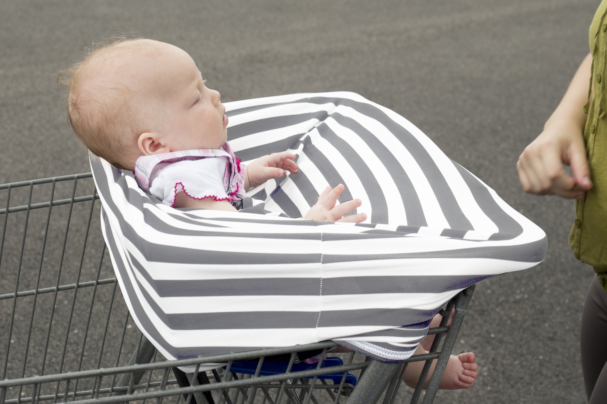 Nursing Carseat Cover Breastfeeding Scarf - Stretchy 4 in 1 - Car Seat Canopy, Shopping Cart Cover, High Chair Cover, infinity scarf nursing apron, Perfect Gift for Pregnant Mothers and Baby Showers