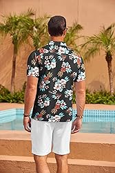 COOFANDY Mens Hawaiian Shirt Short Sleeve Floral