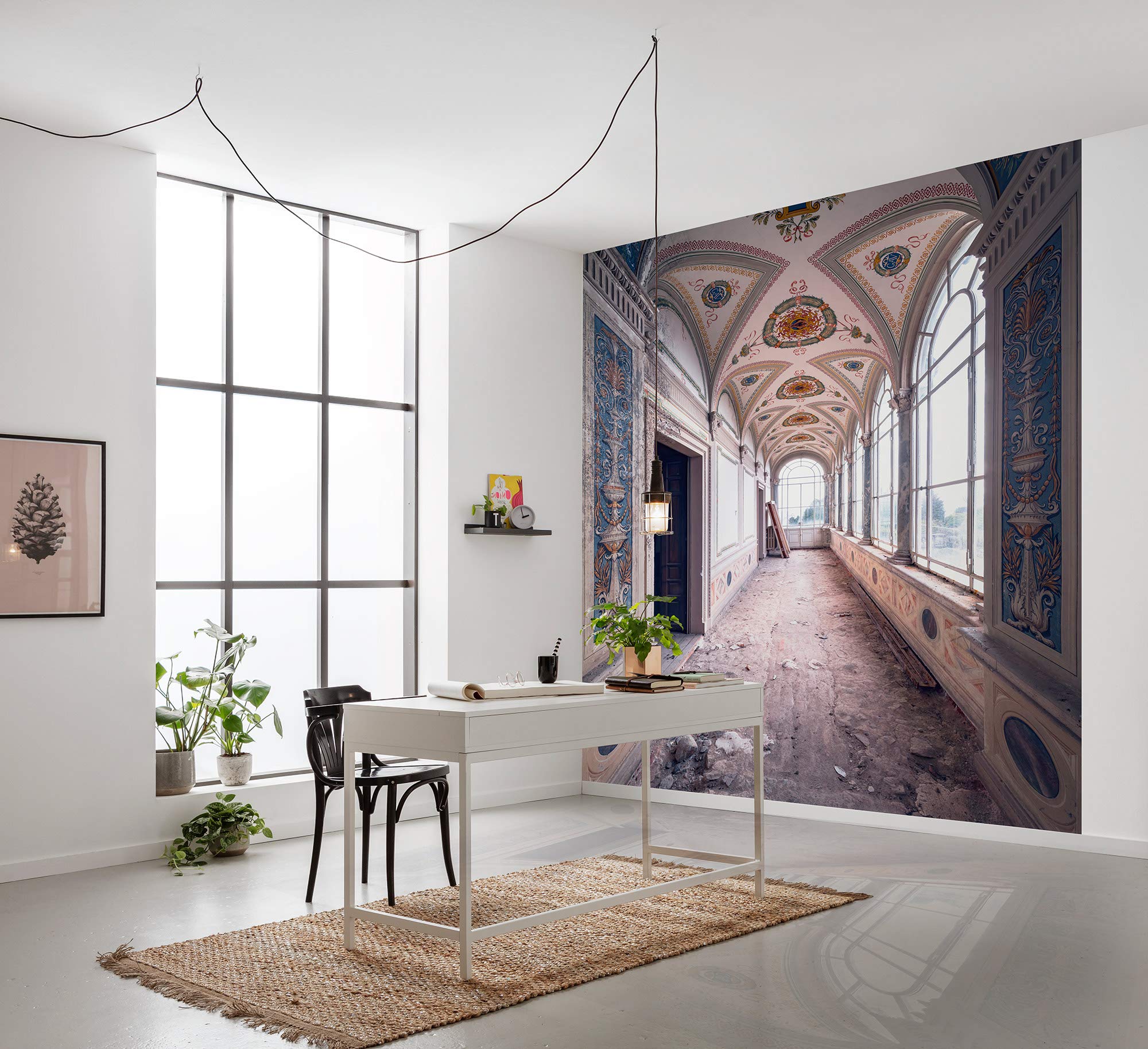 Komar Non-Woven Photo Stefan Hefele Lost Glass Hallway – Size: 200 x 280 cm (Width x Height) – Wallpaper, Places, Wall Painting, Palace, Building – 4 Panels – SHX4-144, Colourful