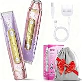 Happnear 2 in 1 Electric Bikini Shaver for Women - 2025 Dual Head Bikini Trimmer for Women IPX7 Waterproof Wet & Dry Use Bikini Razor for Travel Rechargeable Electric Razor for Underarm Leg Arm,Purple