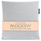 BADESOFA® Luxury Bath Pillow M - Lusciously Soft & Comfortable Tub Pillow for Bathtub - Washable & Quick-Drying Bath Back Pillow - Non-Slip Full Body Tub Pillow - Luxury Spa Cushion in Grey