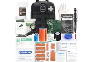 VIIDOO Ifak Trauma Kit, 74 Piece Upgrade Tactical First Aid Supplies, Molle Ifak Pouch Rip Away Refill Supplies for Survival Camping Hiking Travel
