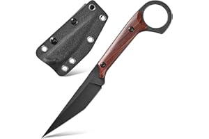 Gtkii GTK140 Fixed Blade Knife D2 Steel Blade Rosewood Handle EDC Tool Knife for Outdoor Camping Hiking Hunting(RoseWood)