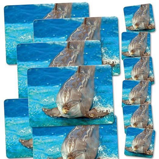 ADDIES Juego de mesa y de cristal Posavasos nevera Set 12 piezas ...