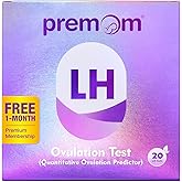 Premom Quantitative Ovulation Test Strips, Ovulation Predictor Kit with Smart Digital Ovulation Reader APP, Numerical Ovulation Tests, 20 LH Test