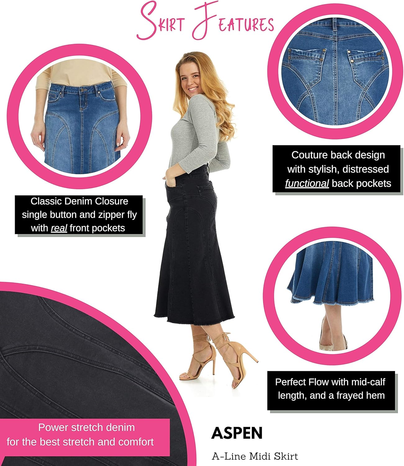 denim midi skirt canada