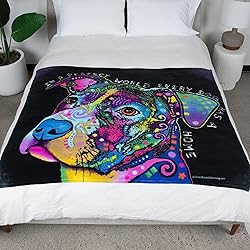 Dawhud Direct Colorful Dog Fleece Blanket for