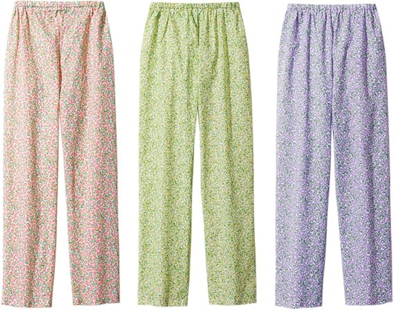 Amazon パジャマ 下だけ レディース 綿100 コットン100 パジャマ下 おしゃれ 女性用 セット 春夏 3色組 レディース 大きいサイズ 大きめ Ll 3l 花柄 パープル グリーン ピンク 3l パジャマ ルームウェアボトムス 通販