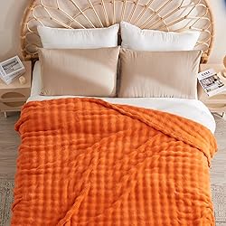 NEWCOSPLAY Fall King Blanket for Couch Orange Super