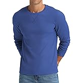 NITAGUT Mens Waffle Crewneck Shirts Slim Fit Long Sleeve Casual T-Shirt