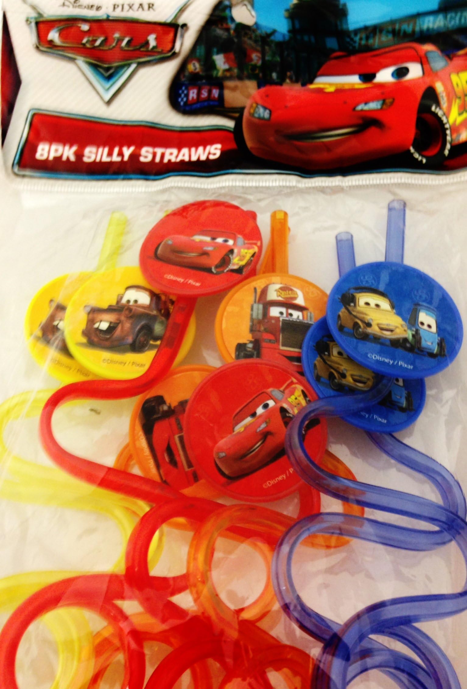 Disney Cars Crazy Silly Straws - 8pk