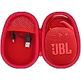 co2CREA Hard Carrying Case Replacement for JBL Clip 5 Waterproof Portable Mini Speaker (Red Case)