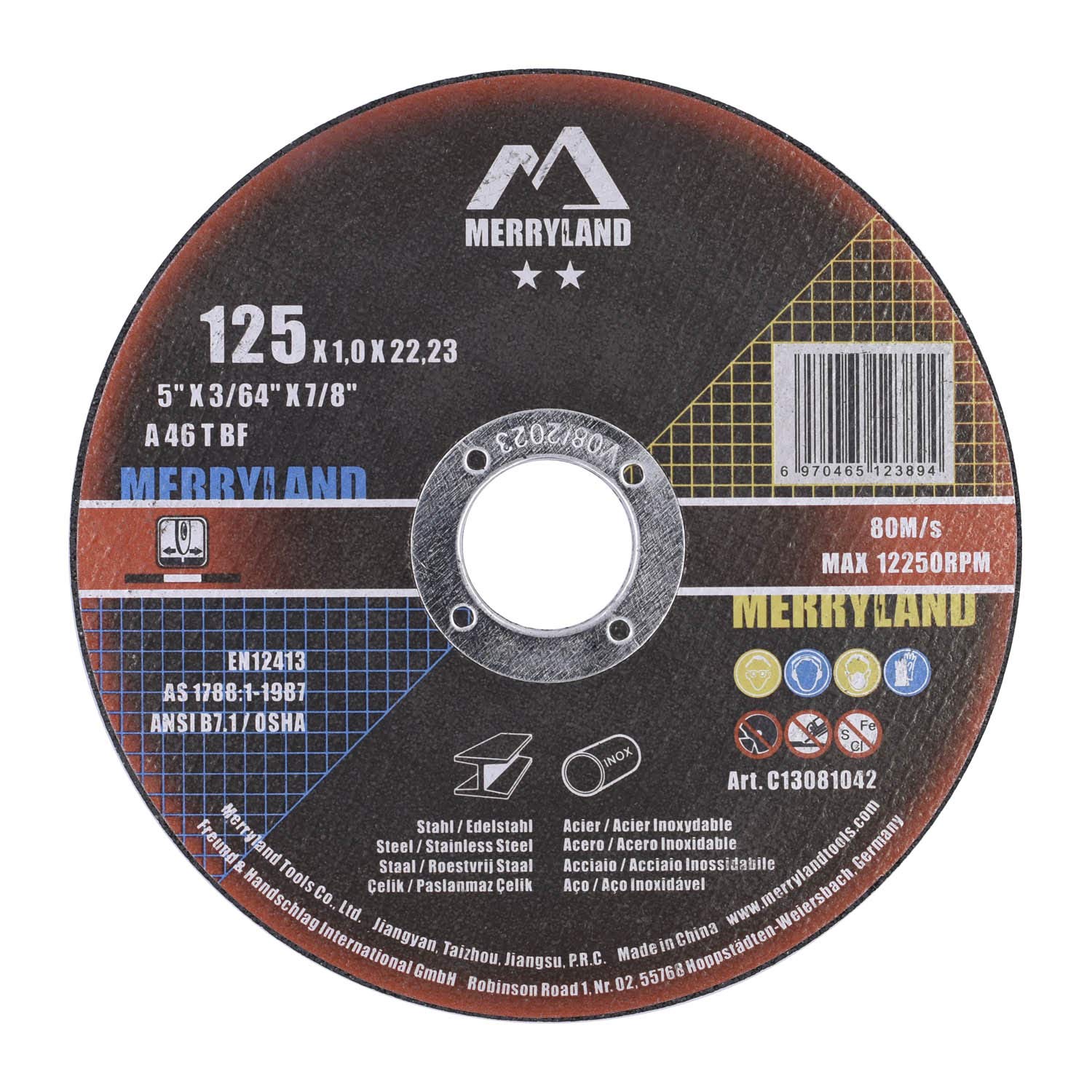 Merryland Cutting Disc 125 Metal for Angle Grinder 125 X 1.0 X 22.23 mm Cutting Wheel 25 Pieces