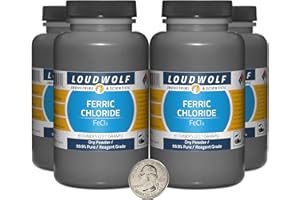 LOUDWOLF Ferric Chloride / 2 Pounds / 4 Bottles / 99.9% Pure Reagent Grade/Dry Powder Makes 8 Liters of PCB Etchant