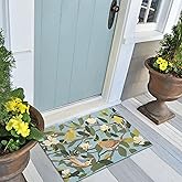 Liora Manne ESENCIA Indoor/Outdoor Power Loomed Latex Back Non Slip Mat - Transitional Graphic Garden Bird Colorful (Floral F
