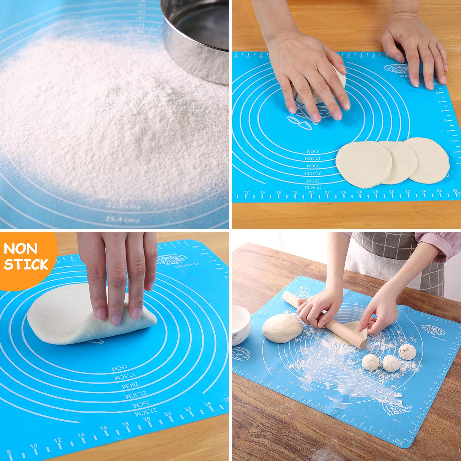 Kitchen Extra Large Silicone Baking Mats with Measurements 25 x 18 Non