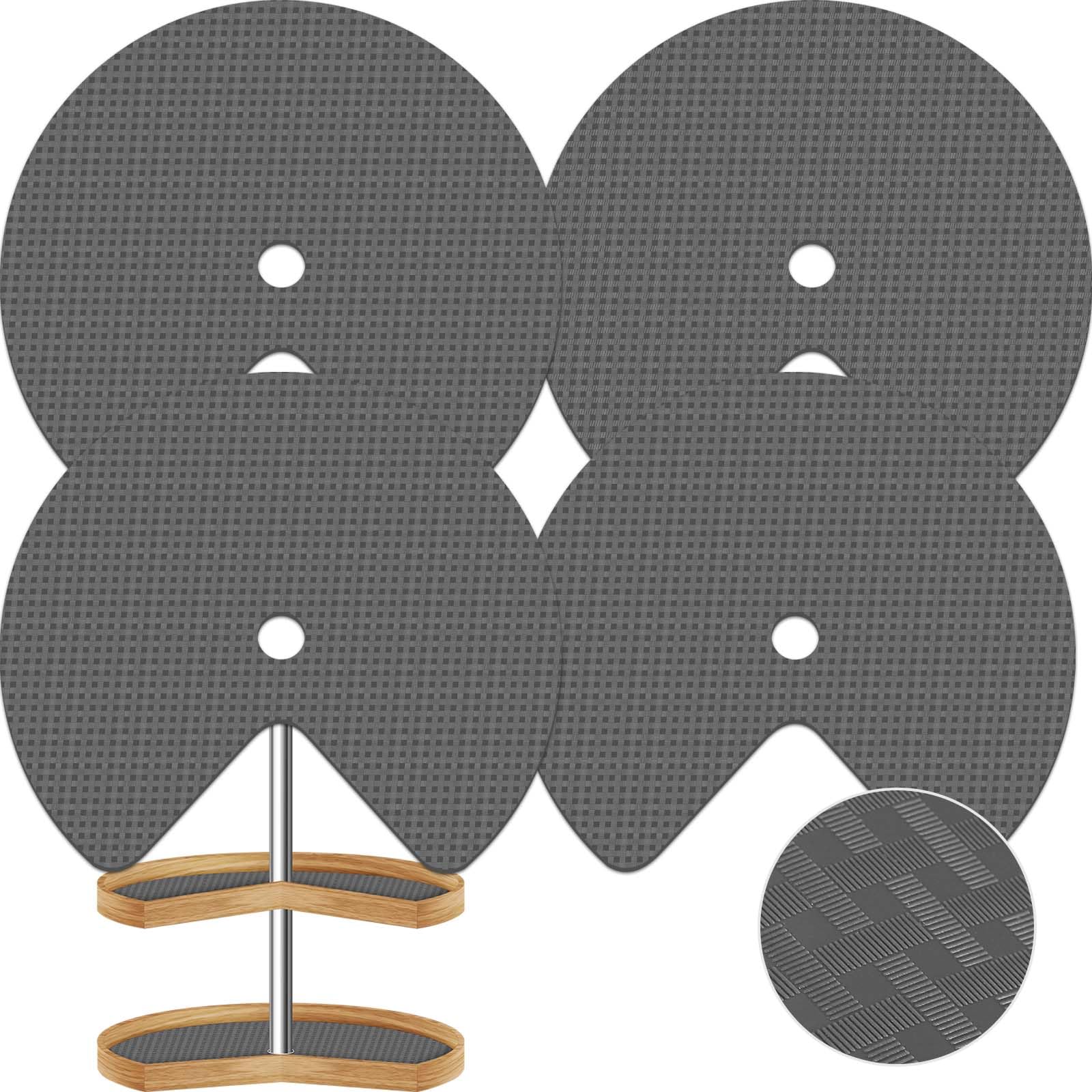 Photo 1 of 4 Pack 26In Lazy Susan Shelf Liner, Upgraded Composite Materials Circle Lazy Susan Liner for Kitchen Cabinets, Non Adhesive Liners Mats for Shelf Drawer Refrigerator Cupboard (4 Pack-Gray)