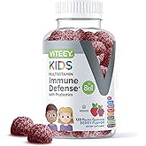 Viteey Kids Multivitamin Gummies with Probiotics - 8-1 Kids Vitamins for Immune Health Support with Vitamin C, D3, B12, B6, Zinc, Elderberry, Selenium - Vegetarian - Chewable Tasty Berry Flavored