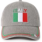 InnoBeta Italian Hats for Men, Italian Gifts for Women, Adjustable Vintage Washed Cotton Embroidered Hat Baseball Cap