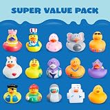 JOYIN 60 Pcs Rubber Ducks Assorted Mini Bath Toys Mesh Carry Bag view 4