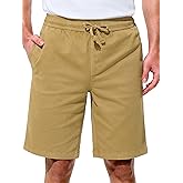 UIQUR Mens Shorts Casual Shorts Cotton Drawstring Summer Beach Stretch Twill Chino Golf Shorts