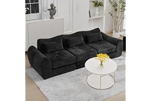 MAXMXX MAXMAXX 102" Cloud Sofa, 4-in-1 Folding Sofa Bed, Floor-Standing Boneless Couch, Futon Sofa Bed for Living Room, Bedroom and Entertainment Room (Black)