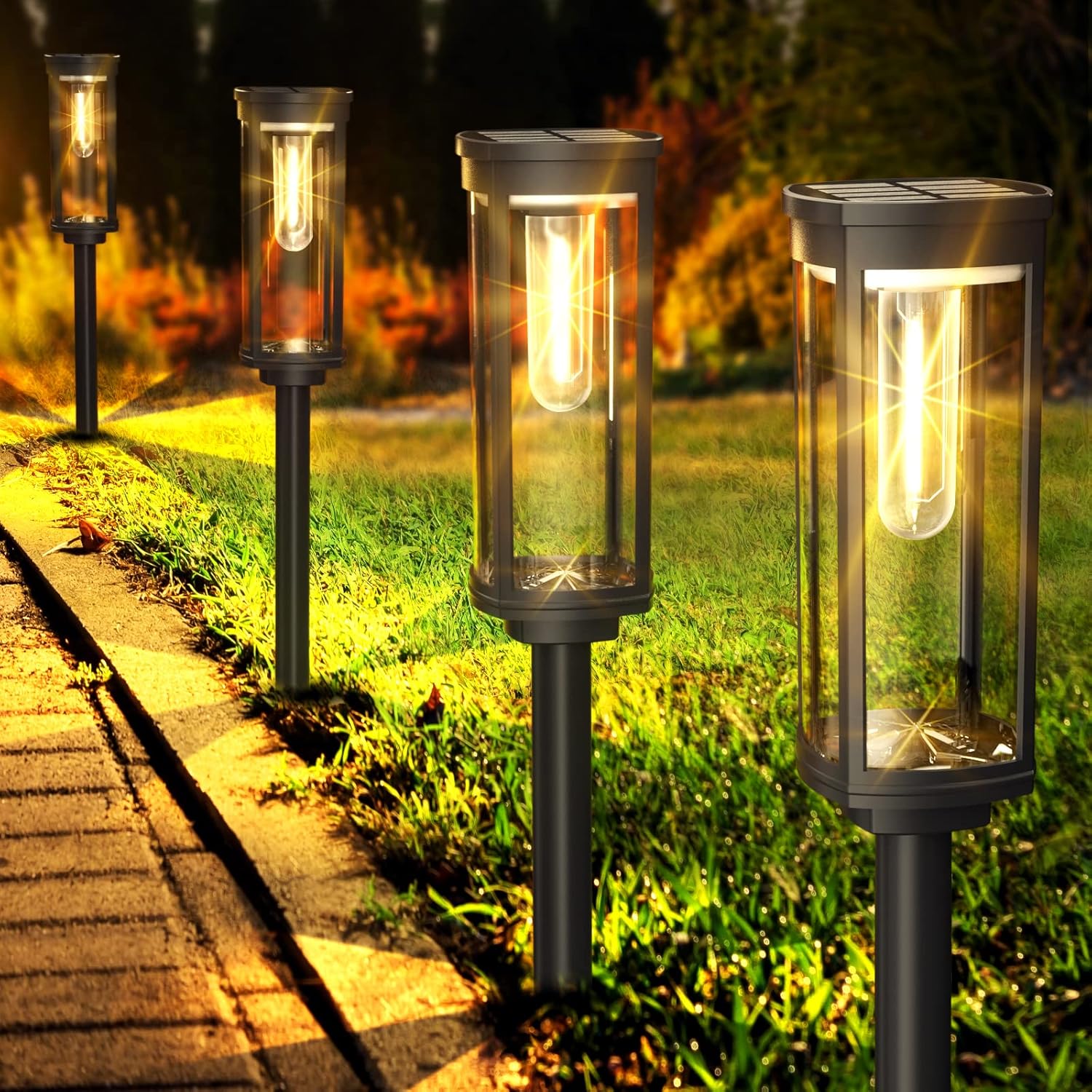 Lighting - COXSENI Solar Pathway Lights Outdoor 6 Pack, Bright Solar Path Light Outside Waterproof, Solar Garden Decorative Solar Powered Landscape Lights for Walkway Driveway Lawn Patio Sidewalk Yard Decor