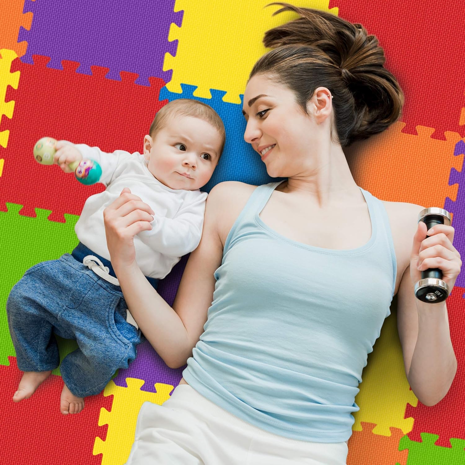 Non-Toxic Play Mat for Kids Toddlers Childrens Infants - Interlocking Foam Puzzle Thickest Baby Mat for Play & Exercise 36 Tiles 12x12in (10mm) - Floor Coverage 36 Sq Ft: Toys & Games