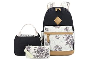 Joyfulife Girls Backpacks Kids Bookbags Teen Backpacks for School Student Backpack with Lunch Box Pencil Bags 3 in 1