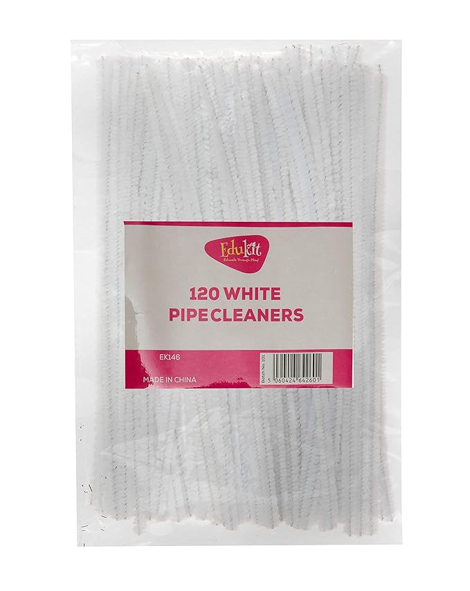 Buy Edukit Pack of 120 White Craft MultiPurpose Wire Pipe Cleaners