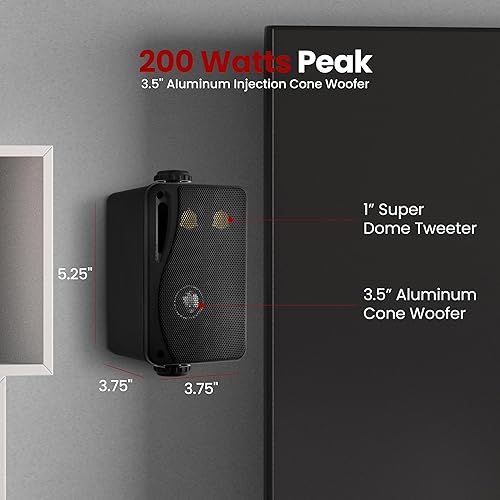Pyle 3-way Mini Box Speaker System Inch 200 Watt Waterproof