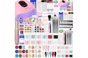 Major Dijit Acrylic Nail Kit with U V Light, 0.35 oz White Clear Pink and More 12 Colors Acrylic Powder and Liquid Kit, Electric Nail Drill Glitter Nail Art Brushes Nail Tools Acrylic Nail Kit