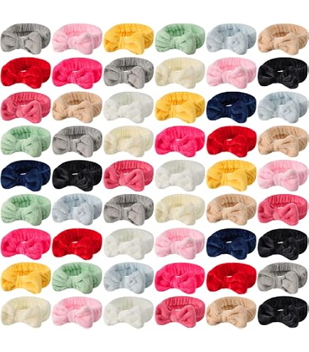 6759 74 Pcs Spa Headband Set 37 Styles Coral Fleece Terry Cloth Facial Hair Amazon.com : Jutom 74 Pcs Spa Headband Set 37 Styles Coral  main image 3