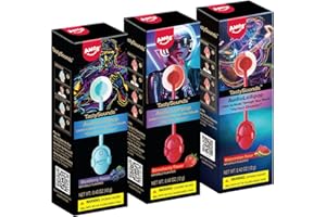 Amos Tasty Sounds Audio Lollipop Candy, Singing Music Lollipop Suckers Sugar-Free, Strawberry & Blueberry & Watermelon Natural Flavor, Individually Wrapped 3-Pack Bundle