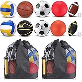 Deekin 12 Pcs Assorted Sport Ball Set for Youth Adult Official Size Basketball Football Volleyball Soccer Baseball Playground Ball with Bag and Pump Gifts Back to School