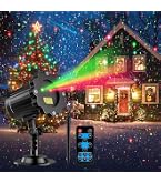 ATAEFR Christmas Projector Lights – Red & Green Stars With Remote, Waterproof IP65, Timer, Indoor/Outdoor, Covers 2500 Sq Ft